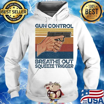 Gun control breathe out squeeze trigger vintage retro s Hoodie