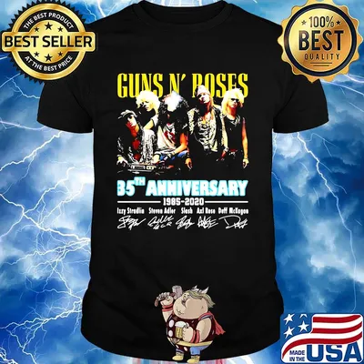 Guns n' roses 85th anniversary 1985 2020 signatures shirt