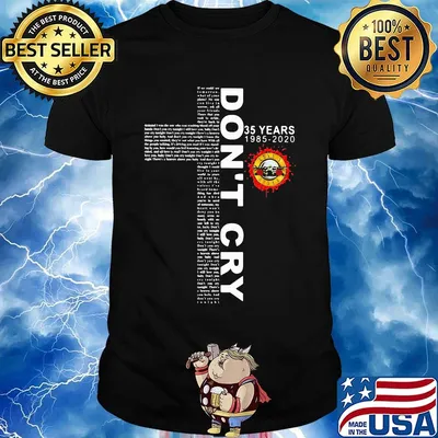 Guns n' roses don't cry 35 years 1985 2020 jesus shirt