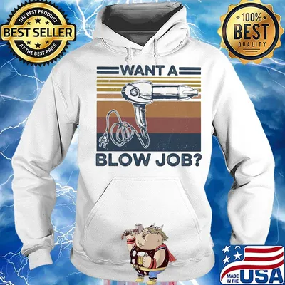 Hairdryer want a blow job vintage retro s Hoodie
