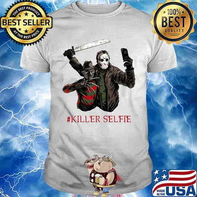 Halloween freddy krueger vs jason killer selfie shirt