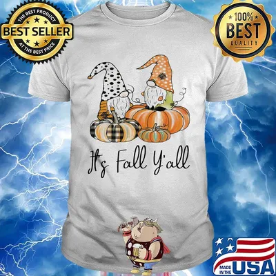 Halloween gnomes and pumpkin it's fall y'all shirt