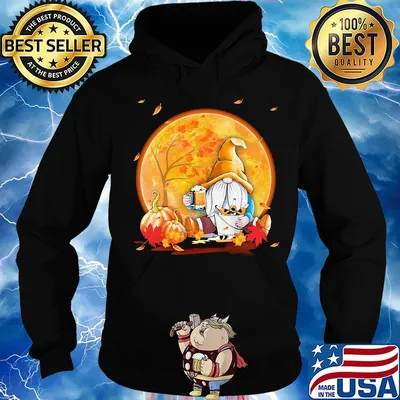 Halloween gnomes drink beer pumpkin maple leaves s Hoodie