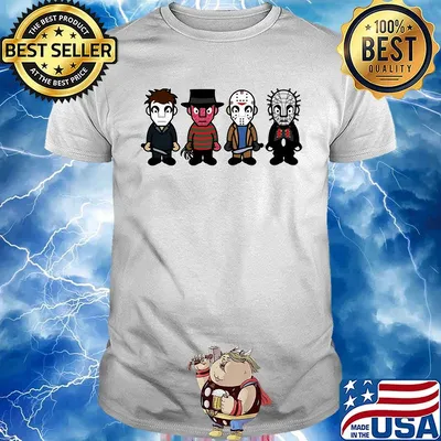 Halloween horror characters cartoon chibi shirt