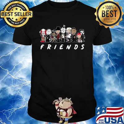 Halloween horror characters chibi friends shirt