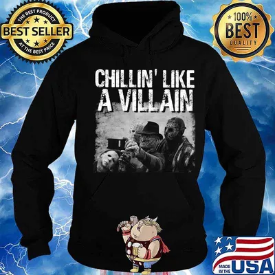Halloween horror characters chillin like a villain s Hoodie