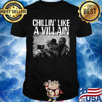 Halloween horror characters chillin like a villain shirt