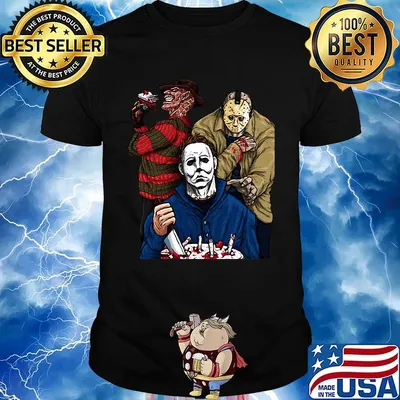Halloween horror characters freddy krueger jason voorhees and michael myers shirt