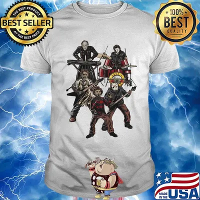 Halloween horror characters guns n roses band shirt
