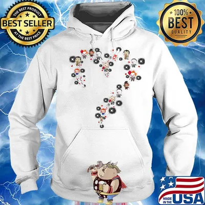 Halloween horror characters heart stars s Hoodie