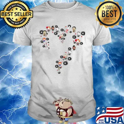 Halloween horror characters heart stars shirt