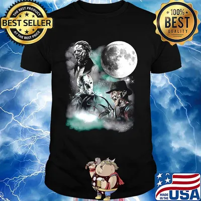 Halloween horror characters moon shirt