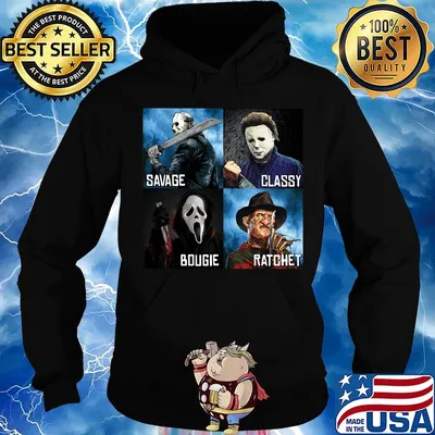 Halloween horror characters savage classy bougie ratchet art s Hoodie