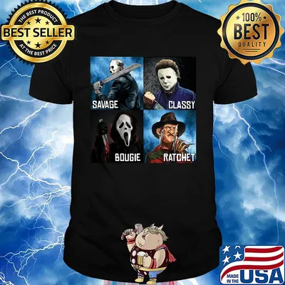 Halloween horror characters savage classy bougie ratchet shirt