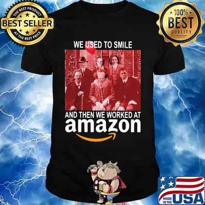 Halloween horror characters we used to smile and then we worked at amazon shirt