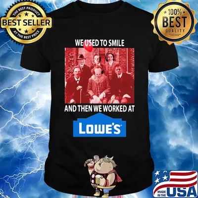 Halloween horror characters we used to smile and then we worked at lowe's shirt