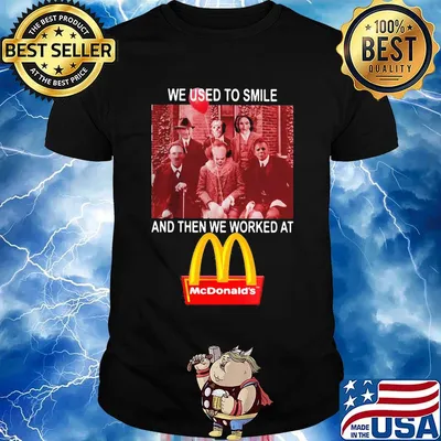 Halloween horror characters we used to smile and then we worked at mcdonald's shirt