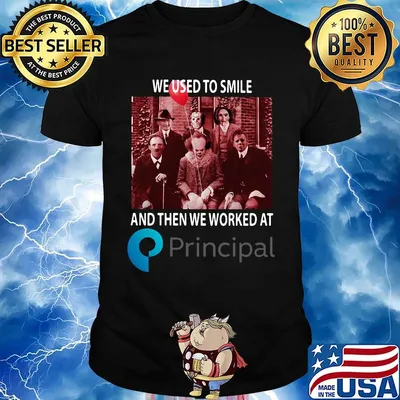 Halloween horror characters we used to smile and then we worked at principal shirt
