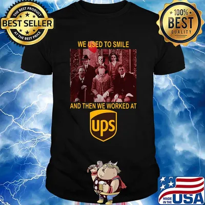 Halloween horror characters we used to smile and then we worked at ups shirt
