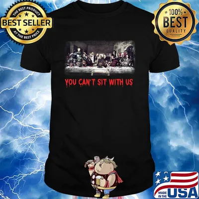 Halloween horror characters you can't sit with us shirt