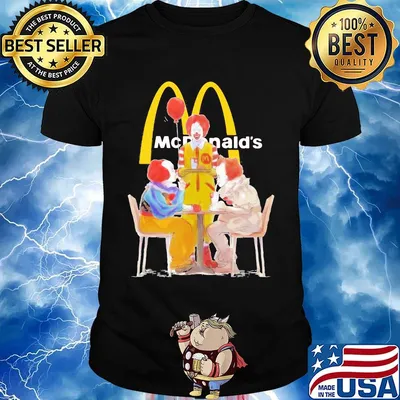 Halloween joker characters mcdonalds shirt