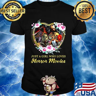 Halloween just a girl who loves horror movies flowers heart shirt