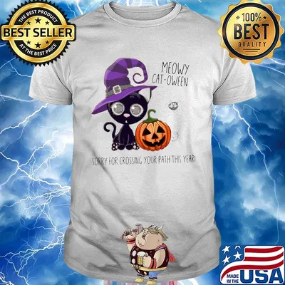 Halloween Meowy Cat Oween Sorry For Crossing your path this year shirt