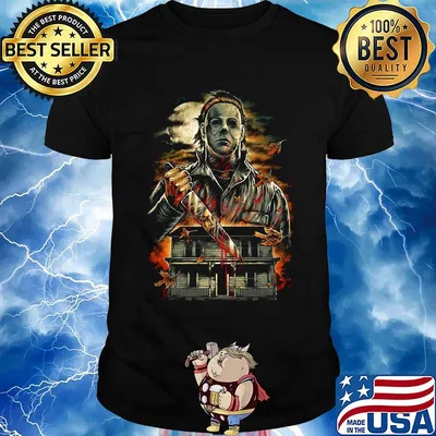 Halloween michael myers holding knife shirt
