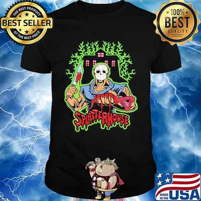 Halloween michael myers holding knife splatterhouse shirt