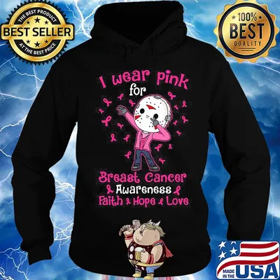 Halloween michael myers i wear pink for breast cancer awareness faith hope love s Hoodie