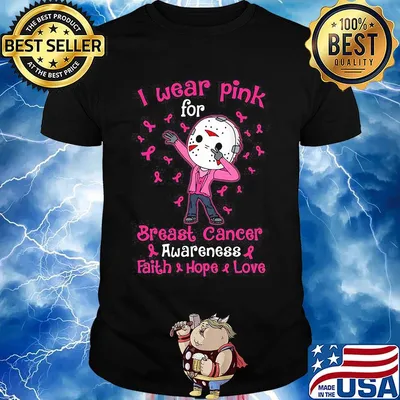 Halloween michael myers i wear pink for breast cancer awareness faith hope love shirt