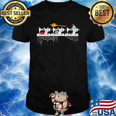 Halloween sewing witch and skull shirt