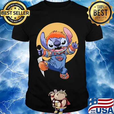 Halloween stitch good guys chucky doll moon shirt