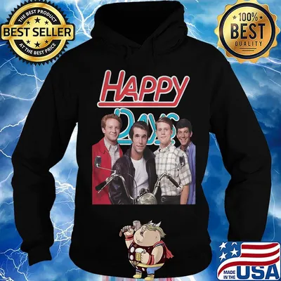 Happy days characters motorbike retro s Hoodie