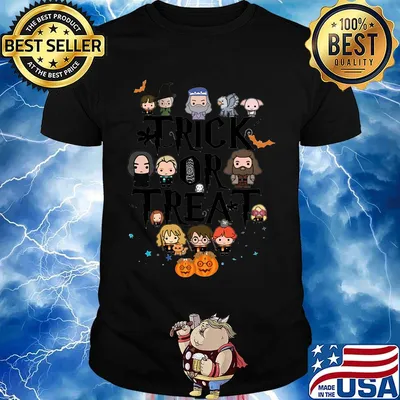 Harry potter characters chibi trick or treat shirt