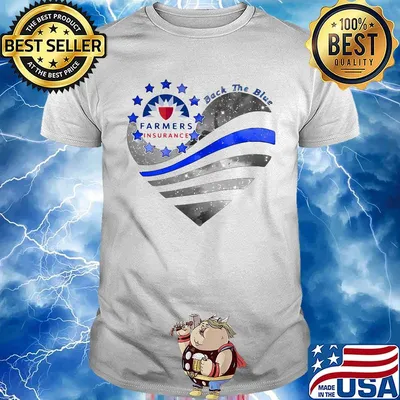 Heart farmers insurance logo american flag happy independence day shirt