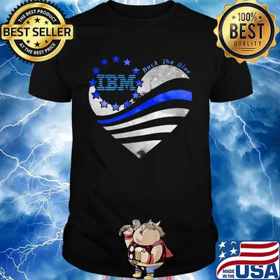 Heart ibm logo back the blue american flag happy independence day shirt