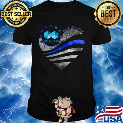 Heart mercer logo back the blue american flag happy independence day shirt