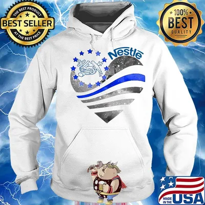Heart nestle logo american flag happy independence day s Hoodie