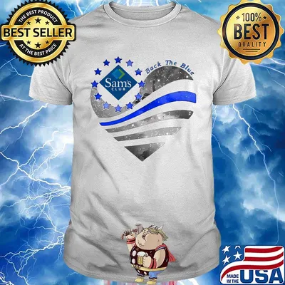 Heart sam's club logo american flag happy independence day shirt
