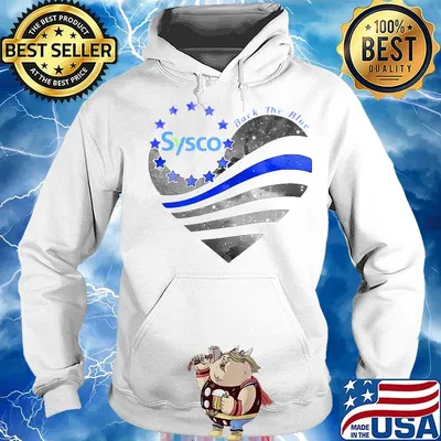 Heart sysco logo american flag happy independence day s Hoodie