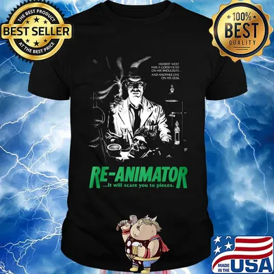 Herbert west has a good head on his shoulders and another one his desk re-animator shirt