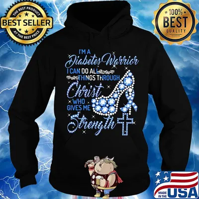 High heels i'm a diabetes warrior i can do all things through christ who gives me strength diamond s Hoodie