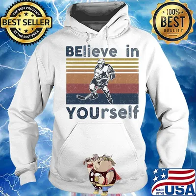 Hockey believe in yourself vintage retro s Hoodie