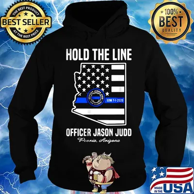 Hold the line officer jason judo american flag independence day s Hoodie