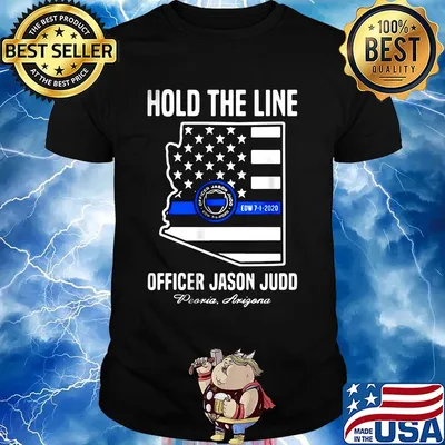 Hold the line officer jason judo american flag independence day shirt