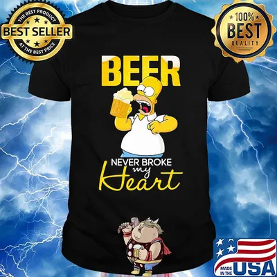 Homer simpson beer never broke my heart shirt