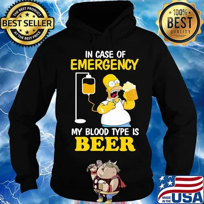 Homer simpson in case of emergency my blood type is beer s Hoodie