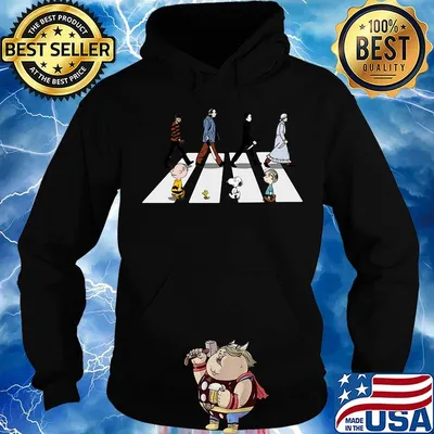 Horror characters and the peanuts abbey road s Hoodie