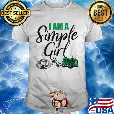I am a simple girl Coffee dog and green truck shirt